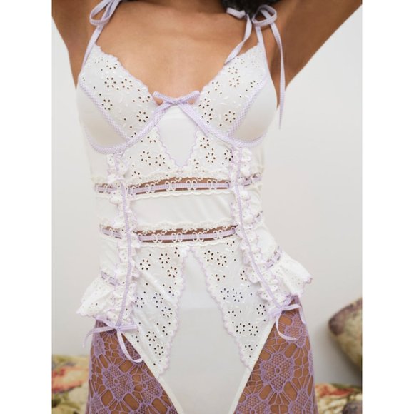 For Love And Lemons Other - 🏷️NWT For Love & Lemons Daisy Eyelet Bodysuit - Size 32B
